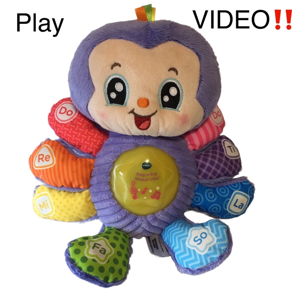 V tech Snug-a-Bug Musical Critter EUC WATCH VIDEO!